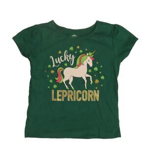Way to Celebrate St. Patrick's Day Green Lucky Lepricorn Unicorn Shirt Size 2T